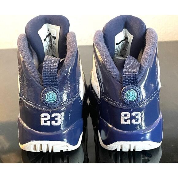 Air Jordan 9 IX Retro UNC White University Blue Shoes Toddler SZ 8C 401812 145 - Picture 9 of 11